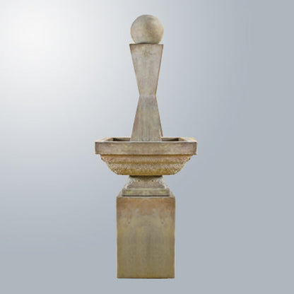 Tall fountain with ball accent
