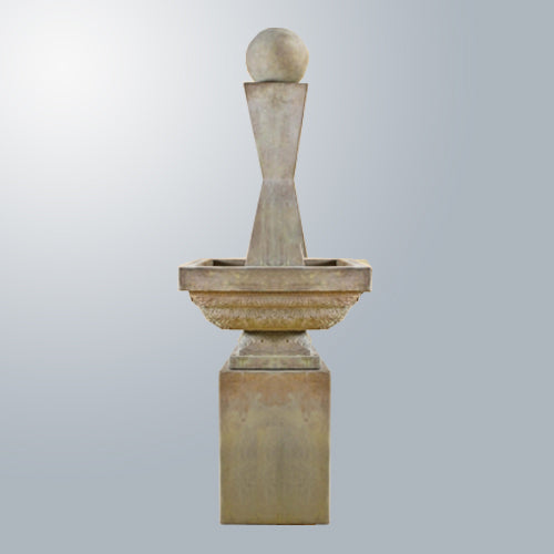 Tall fountain with ball accent