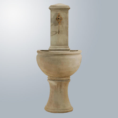 Outdoor wall fountain for spout