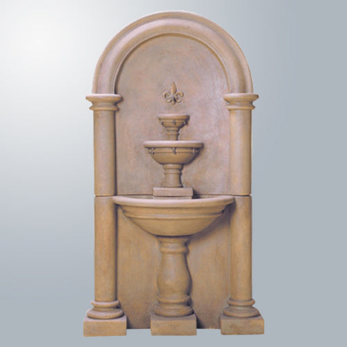 Wall fountain for outdoor garden or patio