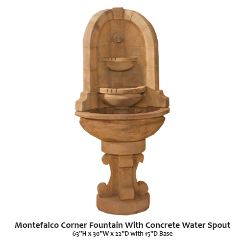 Montefalco Corner Fountain With Concrete Water Spout