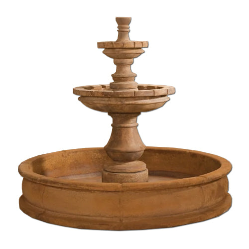 Two tier pond fountain for outdoor garden decor