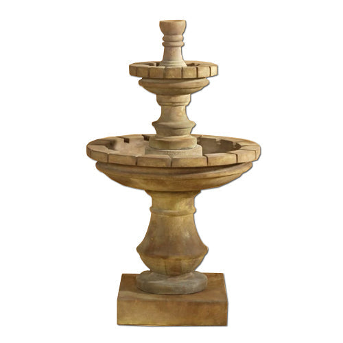 Small two tier outdoor water fountain