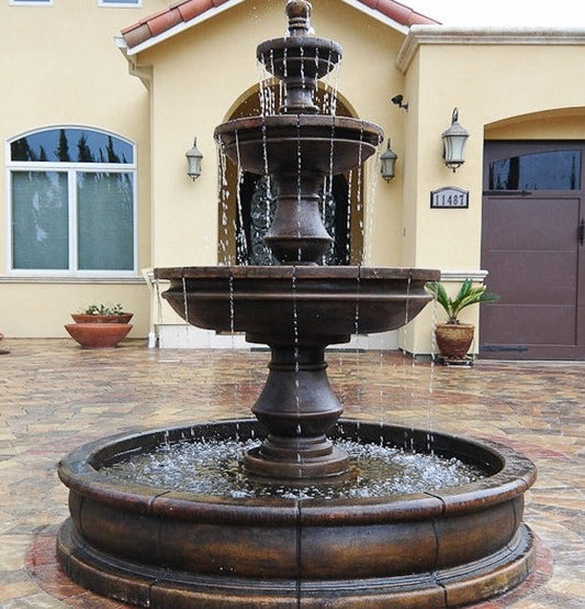 Three tier outdoor water fountain for garden or patio