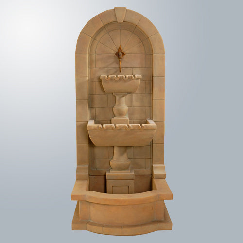 Wall fountain with pond feature
