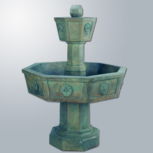 Outdoor water fountain in a Neogothic style