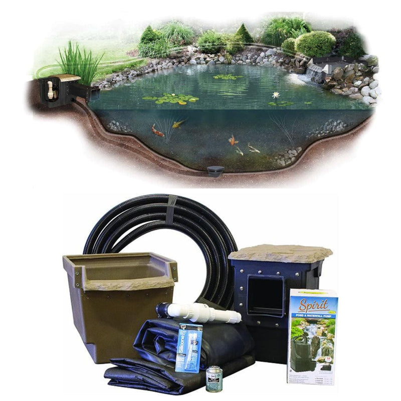 Complete pond kit for 8 by 11 foot pond