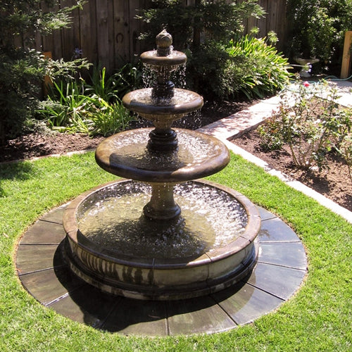 Three tier outdoor water feature for garden or patio