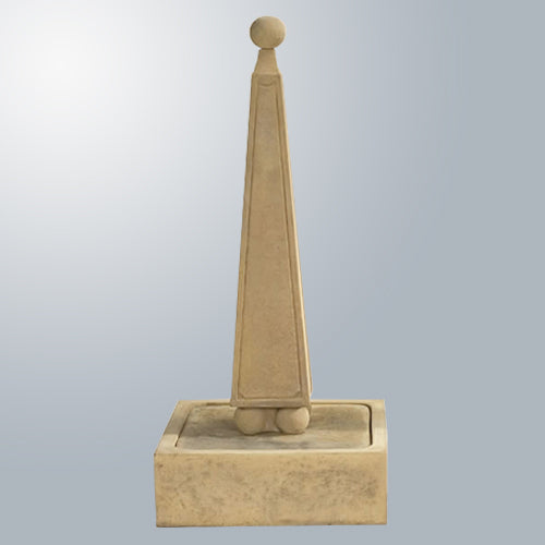Obelisk fountain with ball base water feature