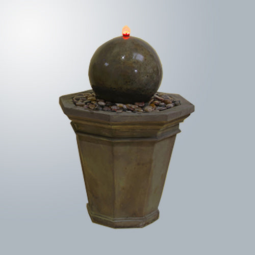 Small octagonal fountain water feature