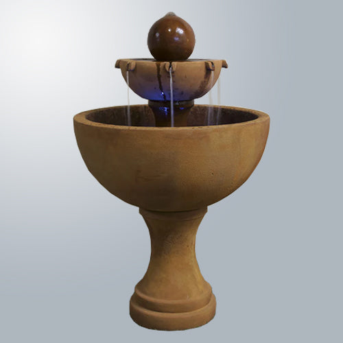 Two tier outdoor water feature