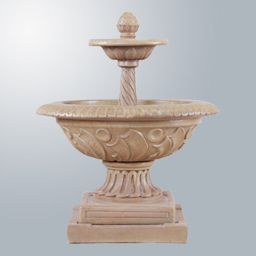 Two tier outdoor water fountain