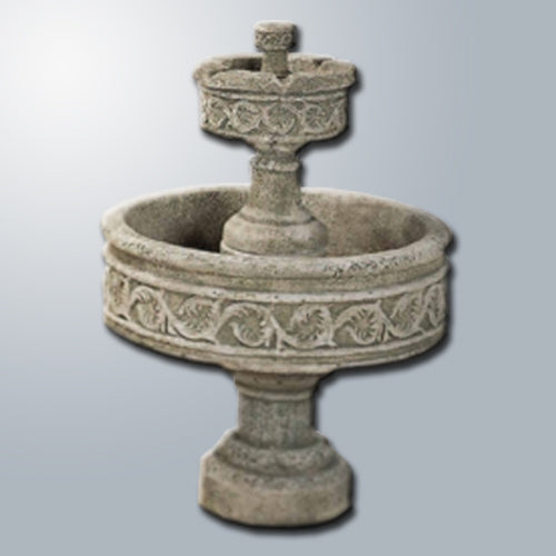 Two tier outdoor water fountain for garden or patio