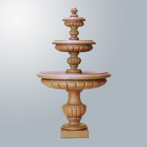 Three tier outdoor water fountain