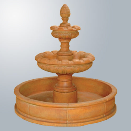 Two tier outdoor water feature for patio