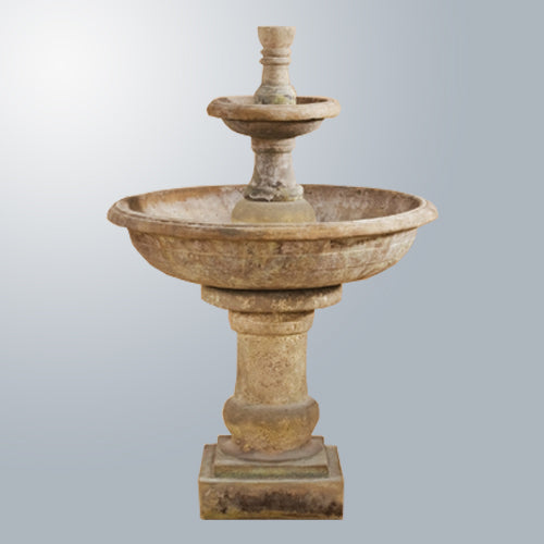 Two tier outdoor water fountain for garden or patio