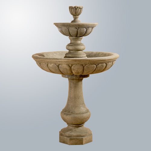 Two tier outdoor water fountain