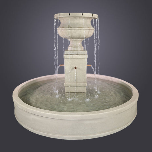 Piazza Aventino pond fountain with copper spouts