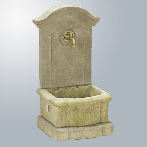 Wall fountain designed for a spout