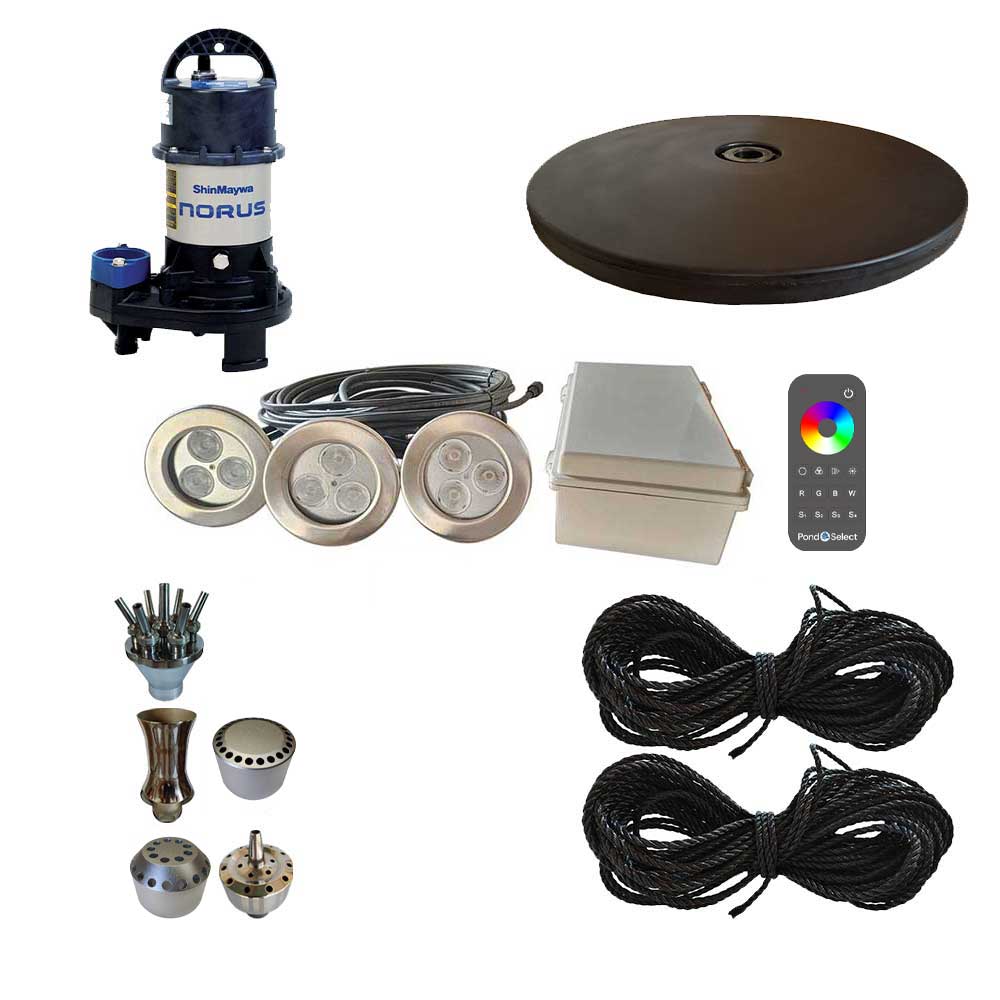 Pond Select Stainless Steel 1 HP Pond Fountain, 5 Spray Patterns – 115V or 230V