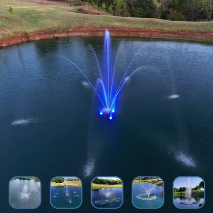 Pond Select Stainless Steel 1/2 HP Pond Fountain, 5 Spray Patterns – 115V