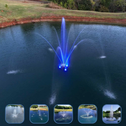 Pond Select Stainless Steel 1/2 HP Pond Fountain, 5 Spray Patterns – 115V