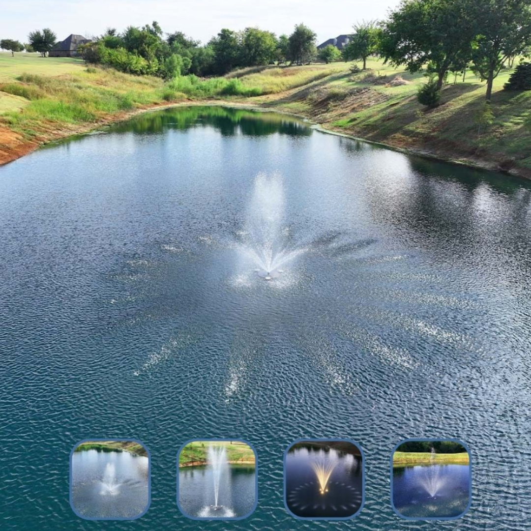 Pond Select Eco Series 1/2 HP Pond Fountain, 4 Spray Patterns – 115V