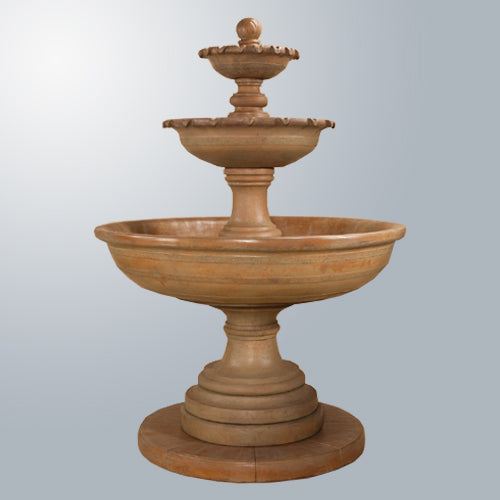 Three tier outdoor water fountain