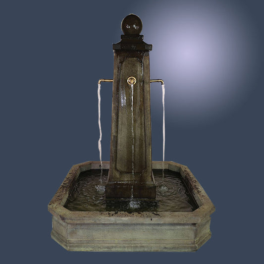 Promenade Carre Pond Fountain with Bronze Spouts