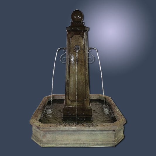 Image of a pond fountain designed for rustic spouts