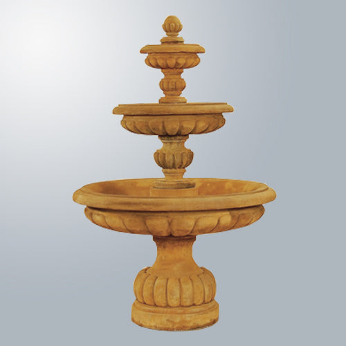 Image of a three tier outdoor water fountain.