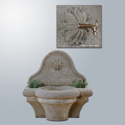 Wall fountain designed for a spout
