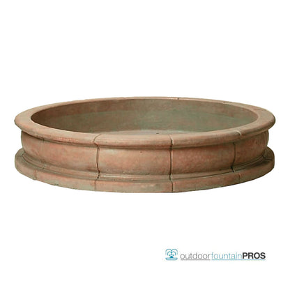 Provence style outdoor water feature with basin