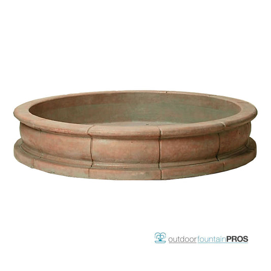 Provence style outdoor water feature with basin