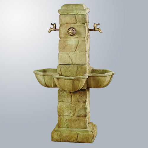 Outdoor water fountain with four spouts