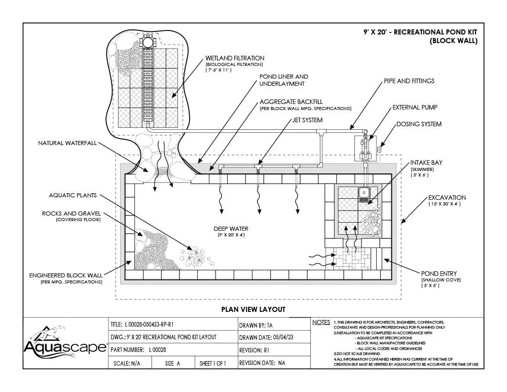 Recreational Pond Kit – 9′ x 20′