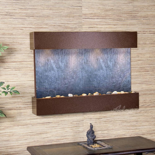 Wall fountain with water flowing