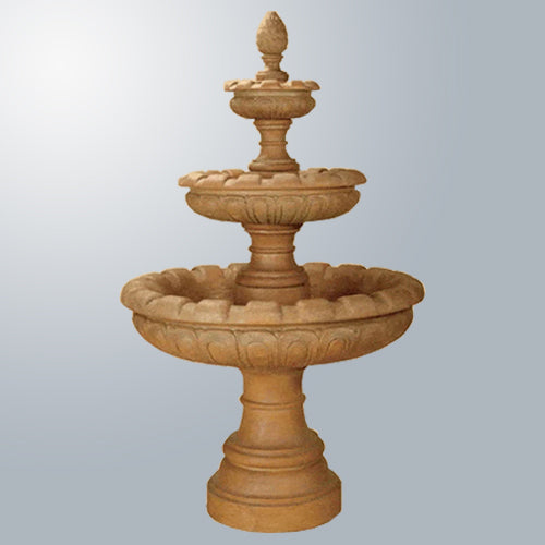 Three tier outdoor water fountain