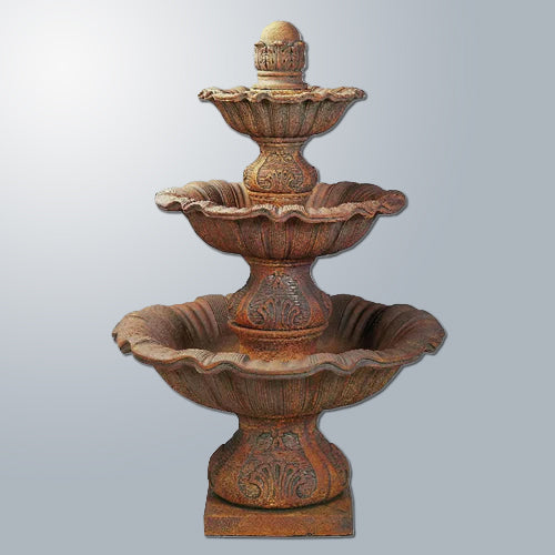 Three tier outdoor water fountain