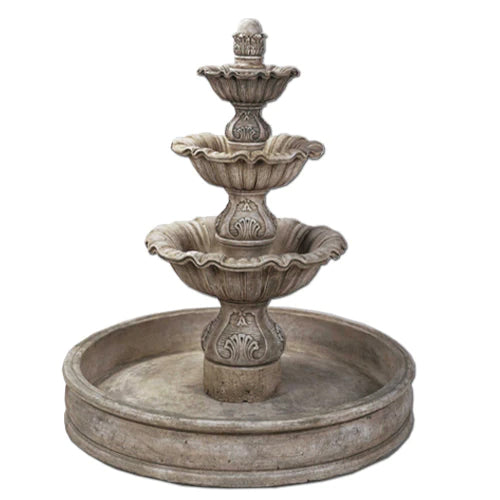 Three tier pond fountain for outdoor garden decor