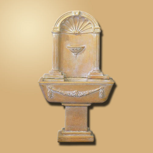 Outdoor wall fountain in a renaissance style