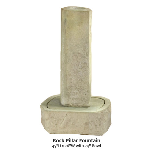 Decorative rock pillar water feature