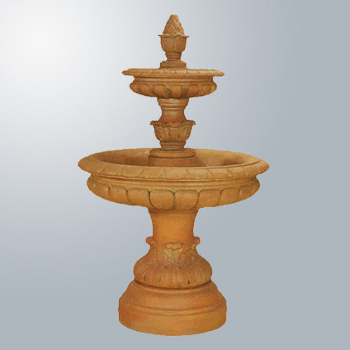 Two tier outdoor water fountain