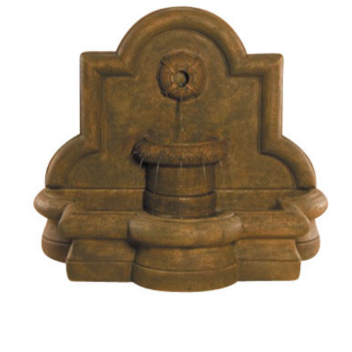 quatrefoil wall fountain for outdoor use
