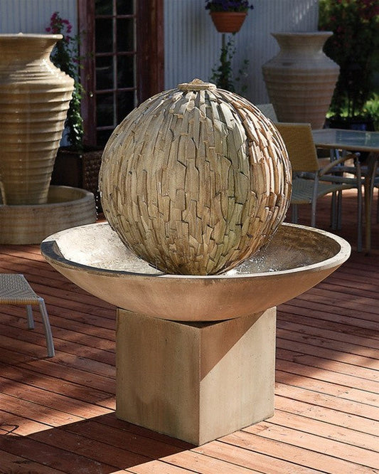 Garden water fountain with riser
