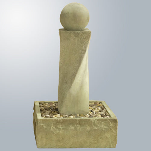 Rustic modern twist fountain with ball water feature