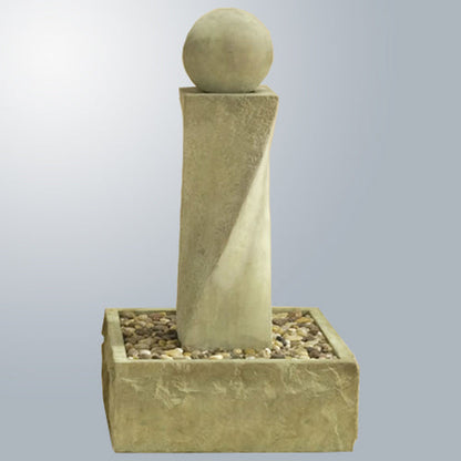 Rustic modern twist fountain with ball water feature