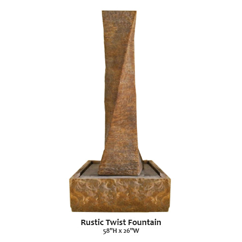 Image of a rustic twist style fountain
