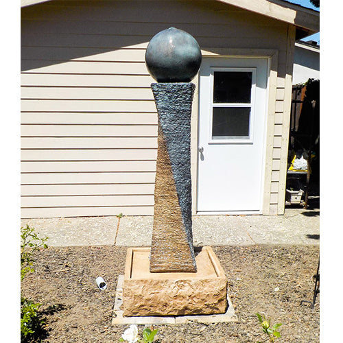 Rustic Twist Fountain With Ball