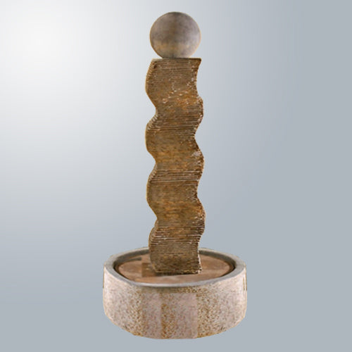 Rustic Wave Fountain With Ball water feature